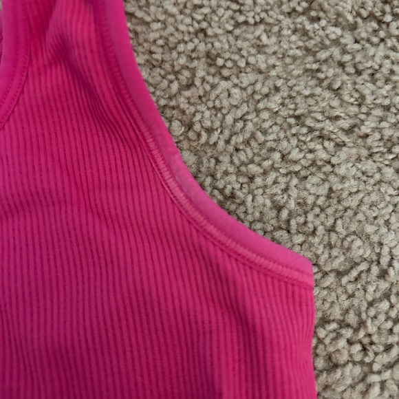 Athleta Hot Pink Seamless Ribbed Longline Cropped tank  Bra - Picture 4 of 4